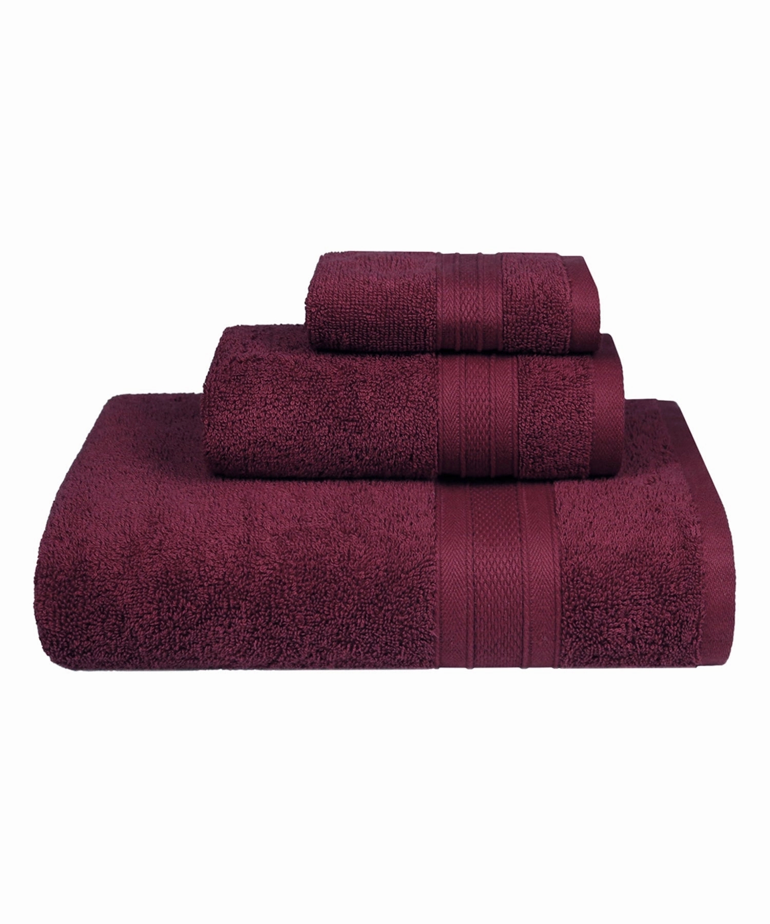 Soft Comfort, 3Pc Set,Air Rich Technology Towel Set ,509 GSM,Red Wine