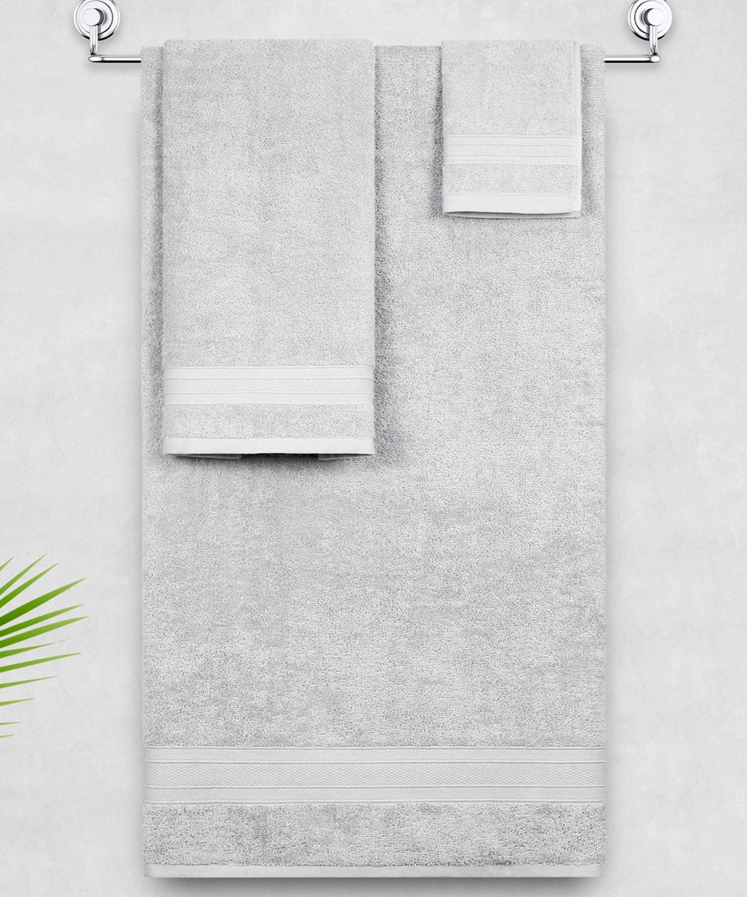 Soft Comfort, 3Pc Set,Air Rich Technology Towel Set ,509 GSM,Silver