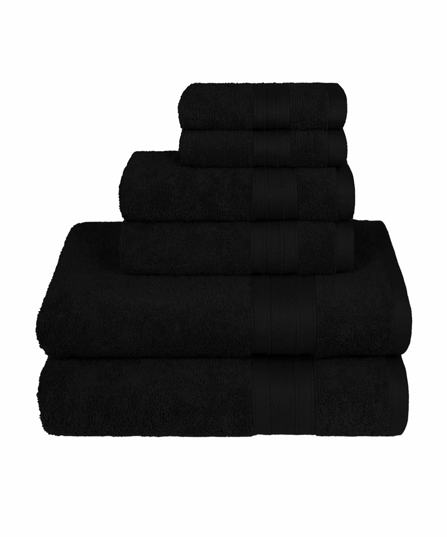 Soft Comfort, 6Pc Set,Air Rich Technology Towel Set ,509 GSM,Black