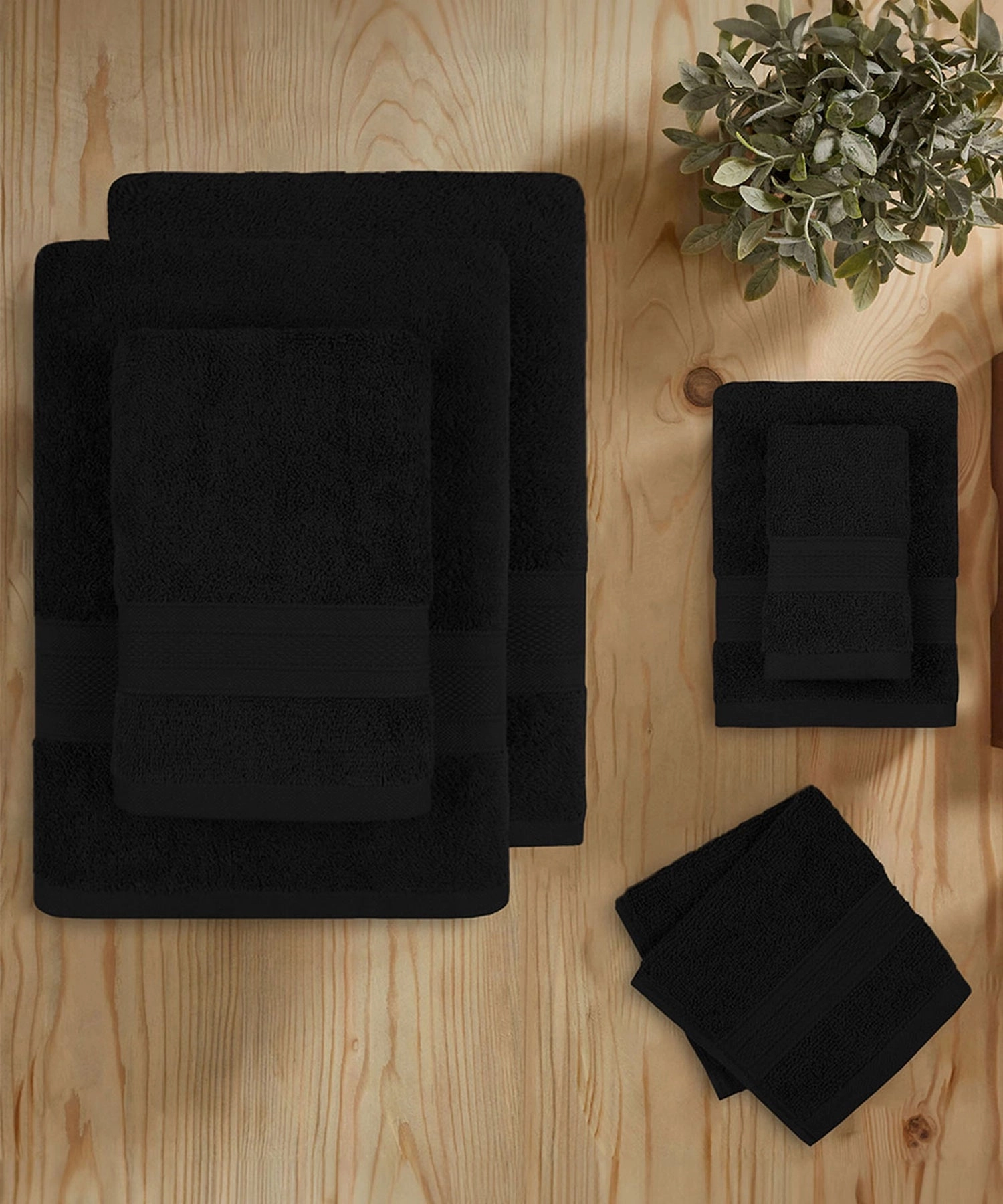 Soft Comfort, 6Pc Set,Air Rich Technology Towel Set ,509 GSM,Black