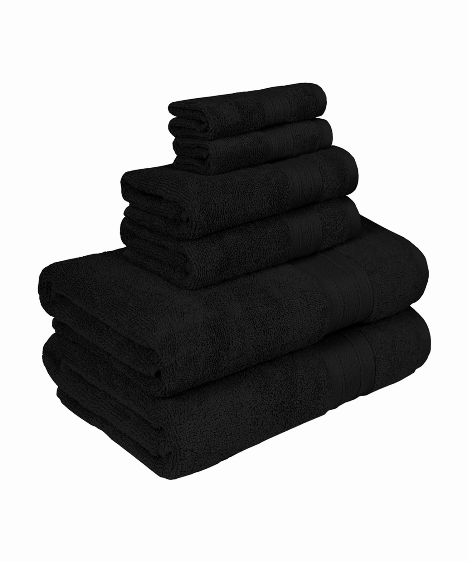 Soft Comfort, 6Pc Set,Air Rich Technology Towel Set ,509 GSM,Black