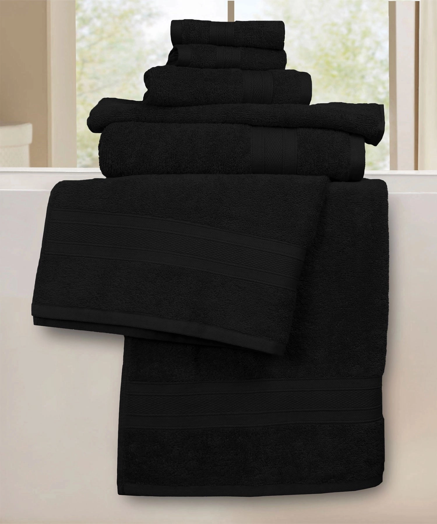 Soft Comfort, 6Pc Set,Air Rich Technology Towel Set ,509 GSM,Black