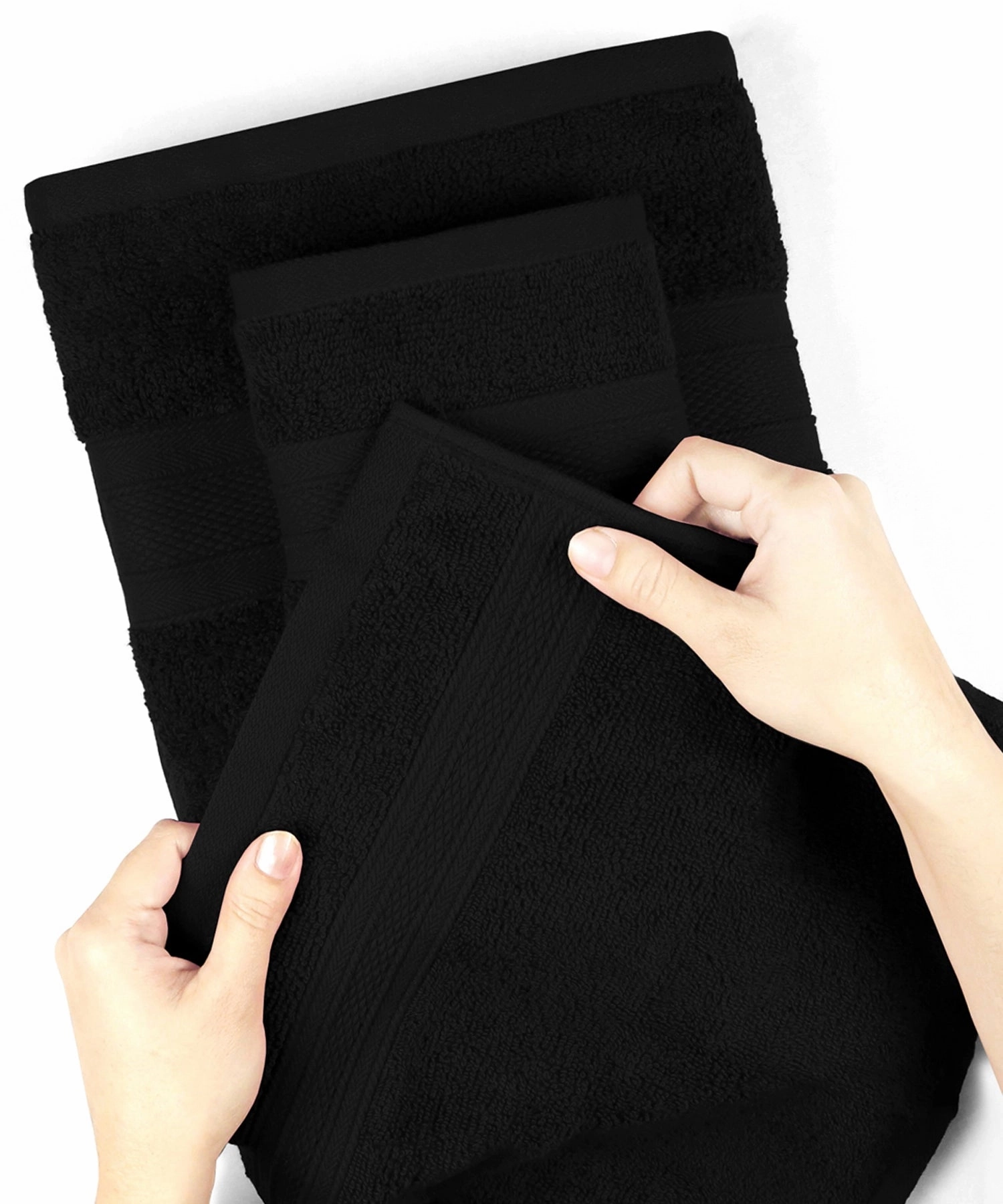 Soft Comfort, 6Pc Set,Air Rich Technology Towel Set ,509 GSM,Black
