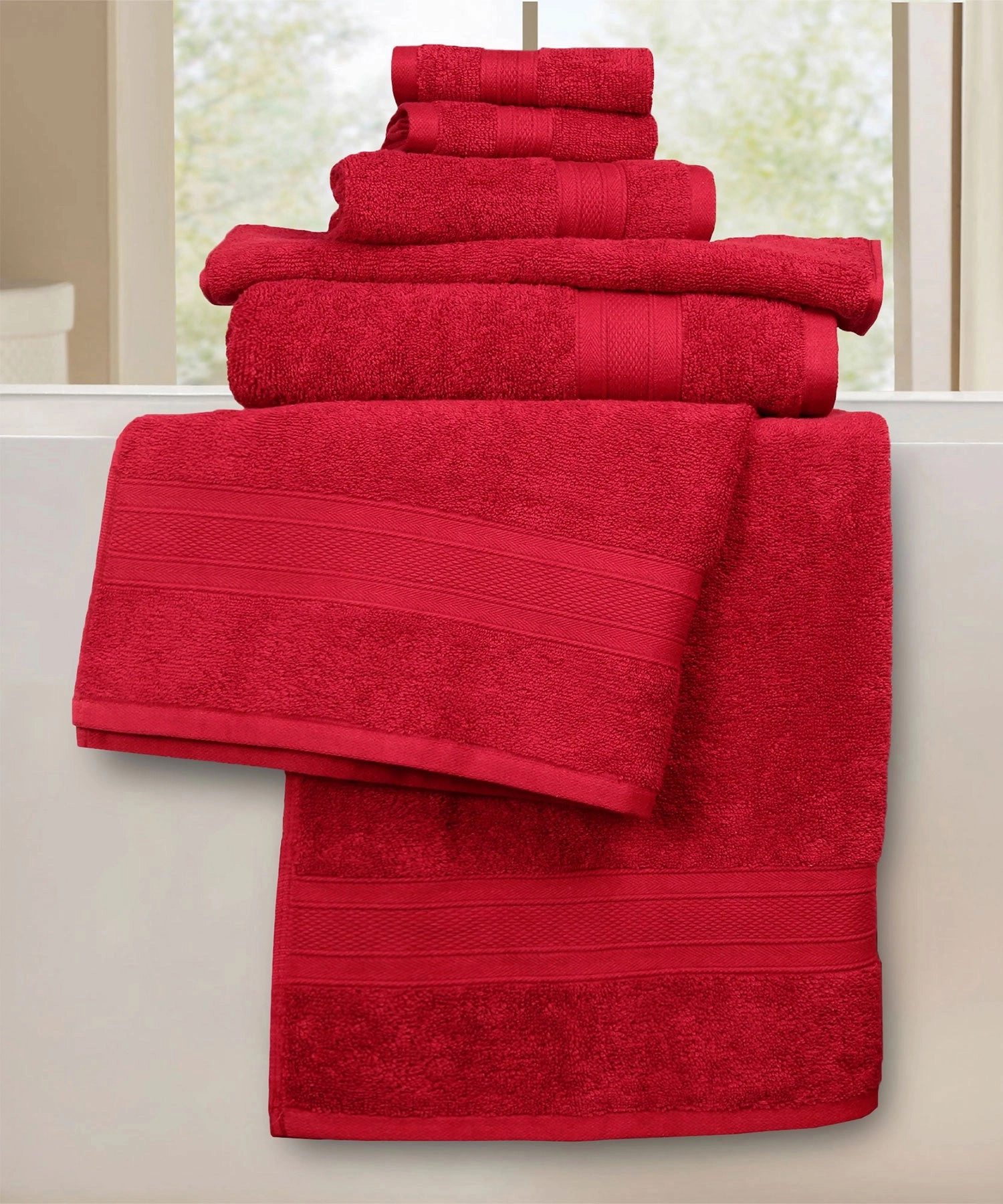 Soft Comfort, 6Pc Set,Air Rich Technology Towel Set ,509 GSM,Crimson Red