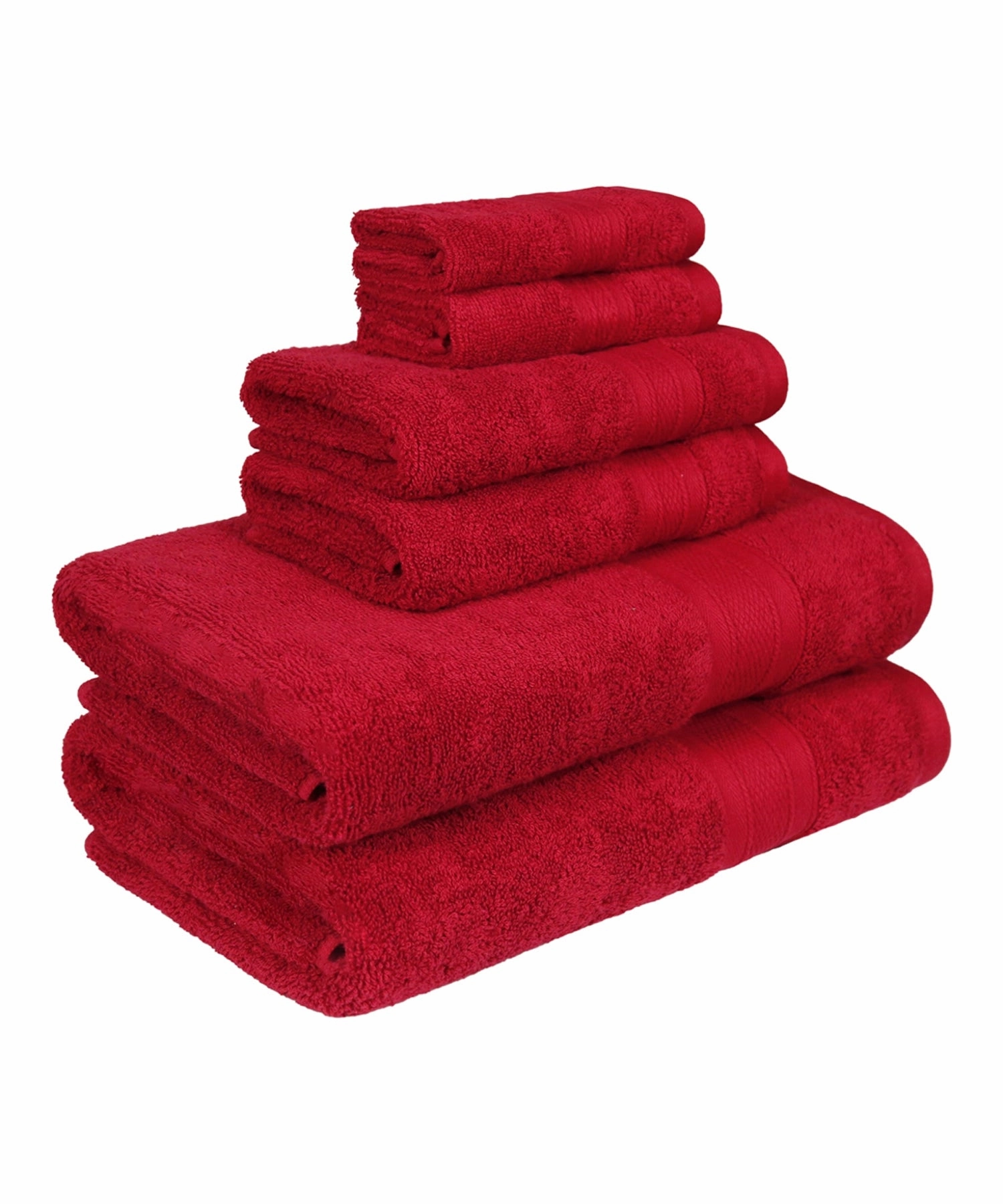 Soft Comfort, 6Pc Set,Air Rich Technology Towel Set ,509 GSM,Crimson Red