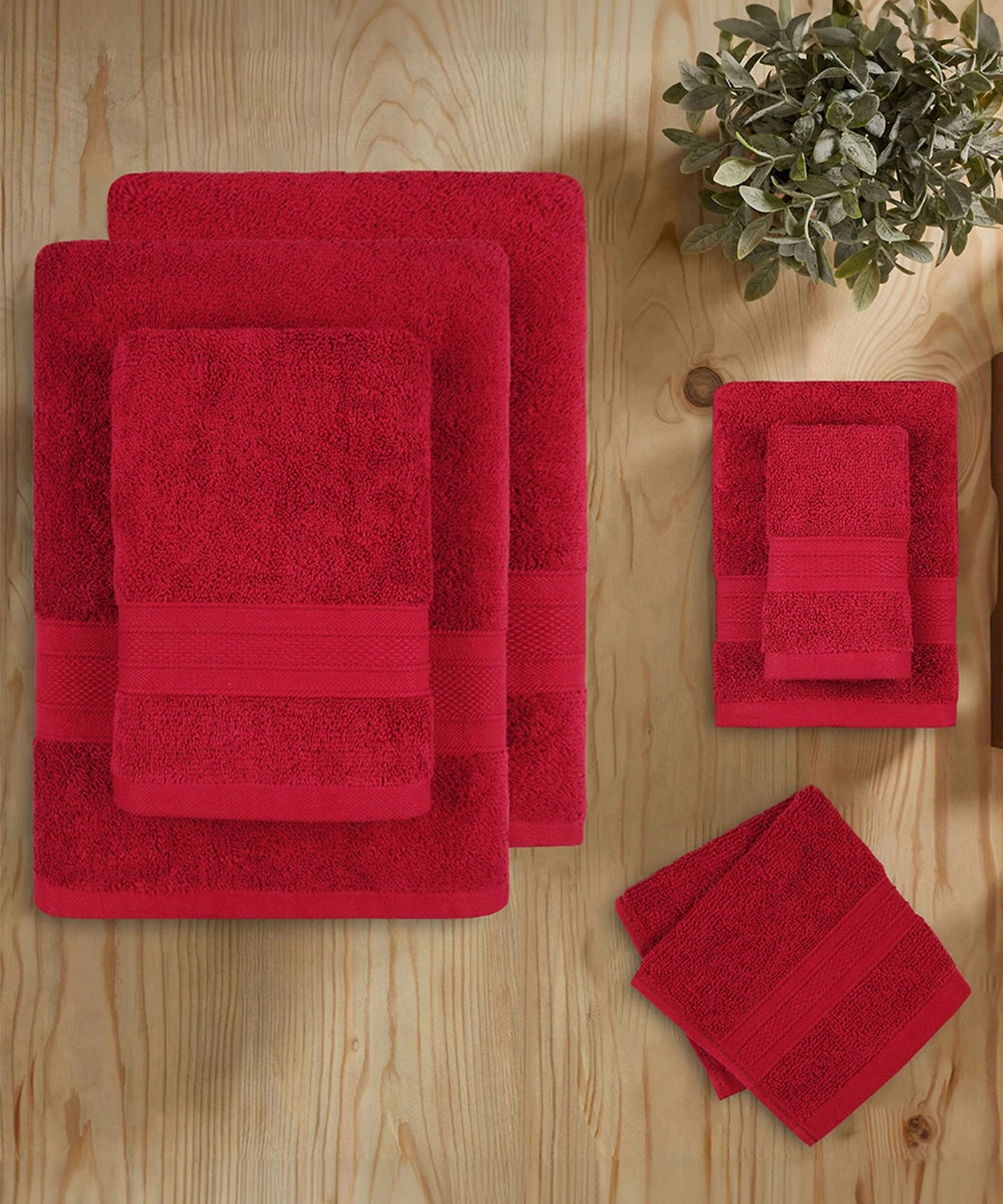 Soft Comfort, 6Pc Set,Air Rich Technology Towel Set ,509 GSM,Crimson Red
