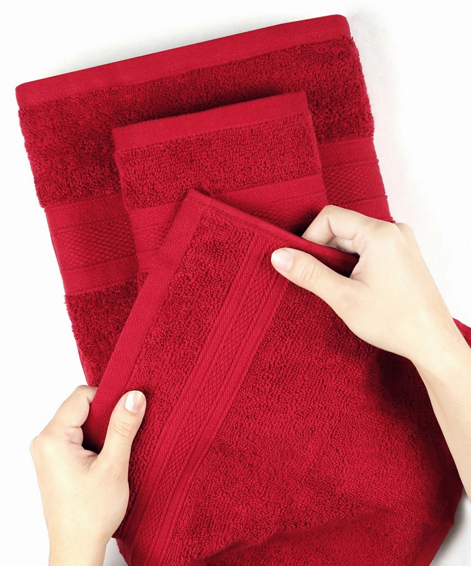 Soft Comfort, 6Pc Set,Air Rich Technology Towel Set ,509 GSM,Crimson Red