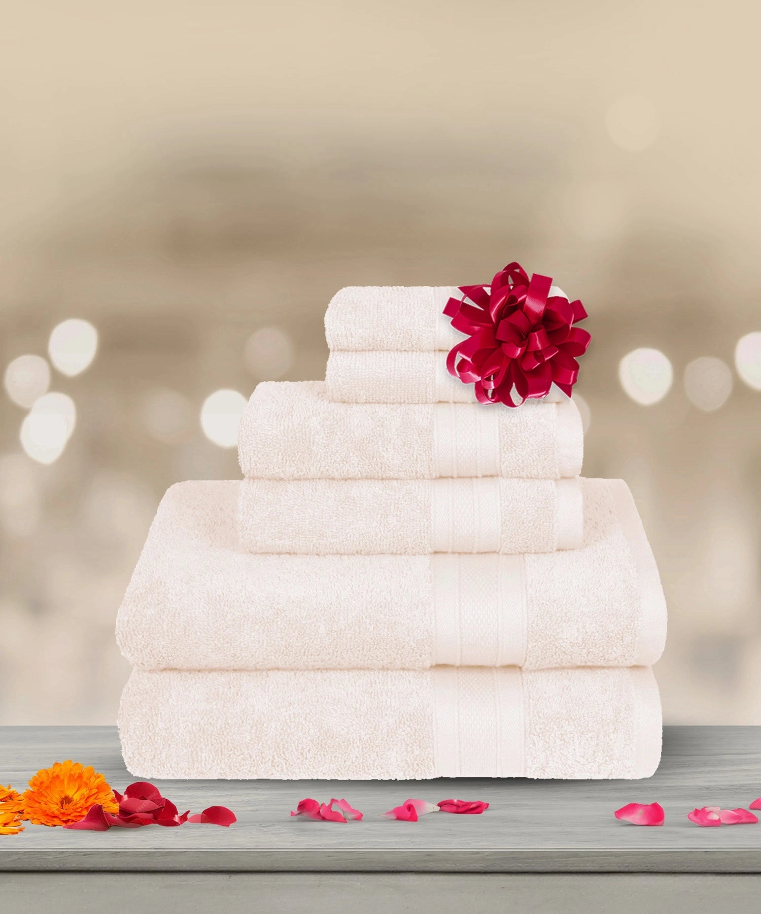 Soft Comfort, 6Pc Set,Air Rich Technology Towel Set ,509 GSM,Linen