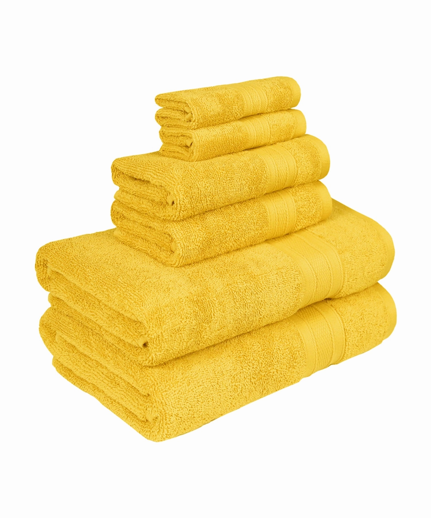 Soft Comfort, 6Pc Set,Air Rich Technology Towel Set ,509 GSM,Mustard Yellow