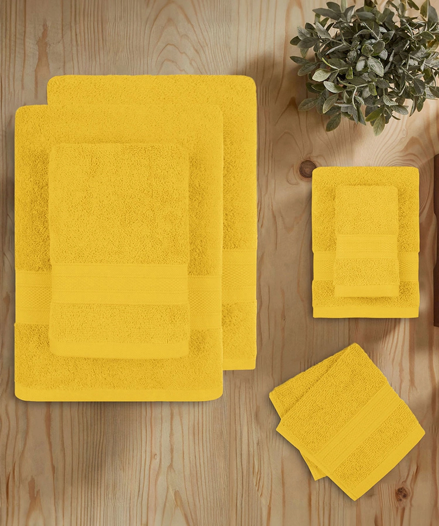 Soft Comfort, 6Pc Set,Air Rich Technology Towel Set ,509 GSM,Mustard Yellow