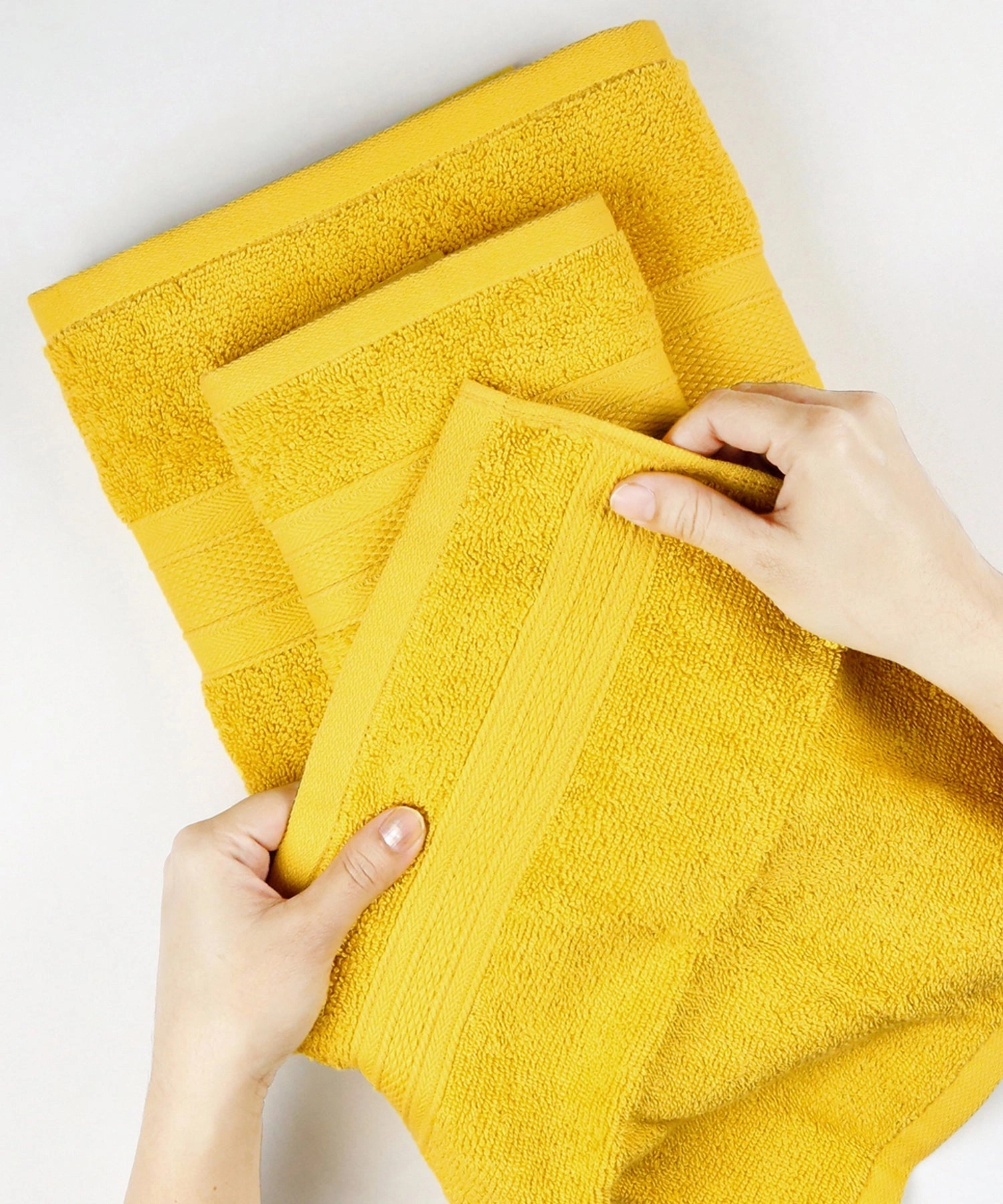 Soft Comfort, 6Pc Set,Air Rich Technology Towel Set ,509 GSM,Mustard Yellow