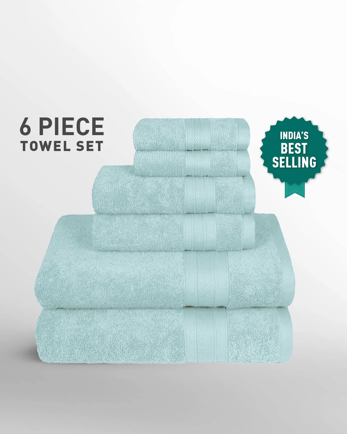 Soft Comfort, 6Pc Set,Air Rich Technology Towel Set ,509 GSM,Nile Blue bath towels,soft towels,bathroom textiles