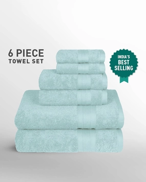 Soft Comfort, 6Pc Set,Air Rich Technology Towel Set ,509 GSM,Nile Blue bath towels,soft towels,bathroom textiles
