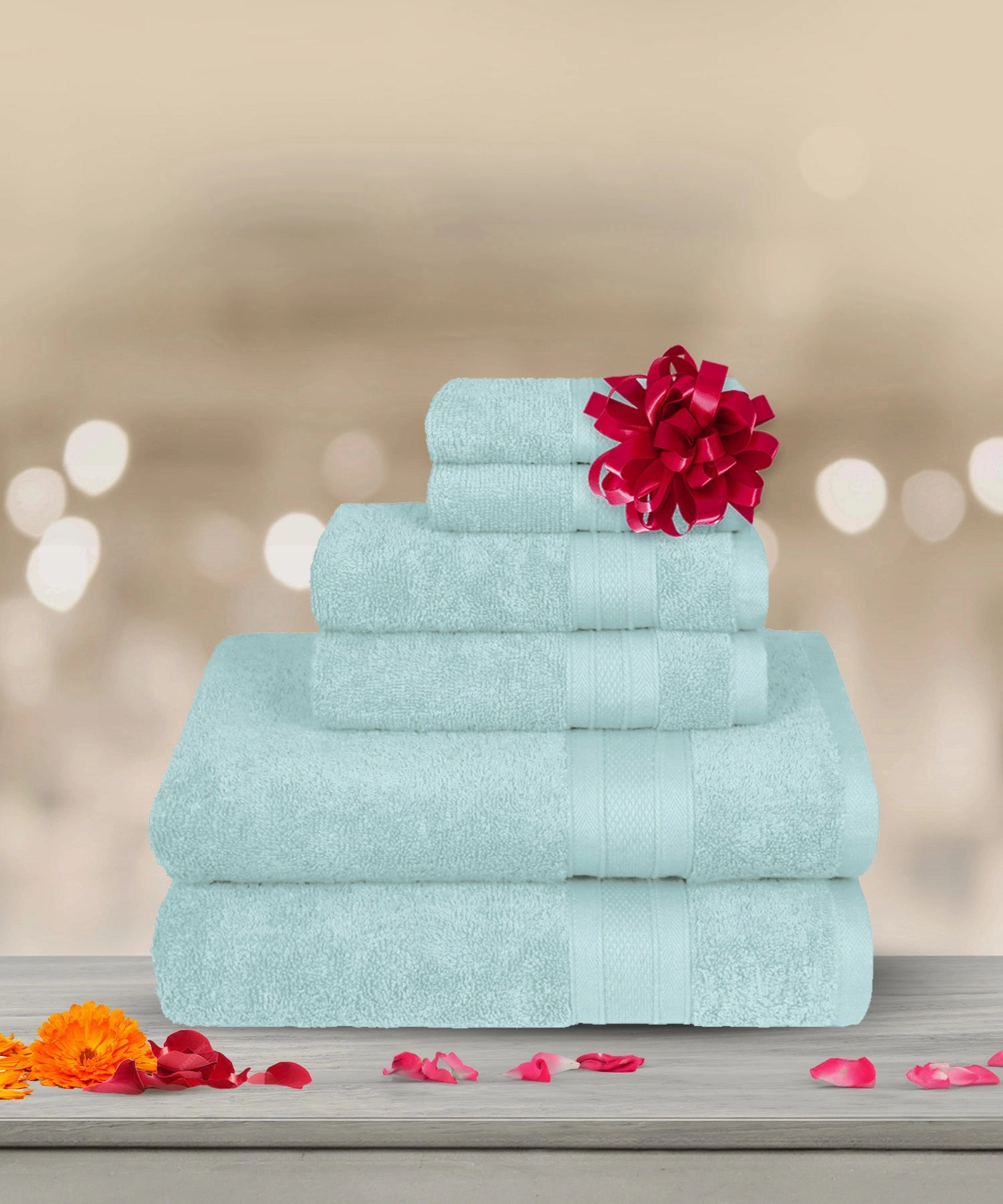 Soft Comfort, 6Pc Set,Air Rich Technology Towel Set ,509 GSM,Nile Blue