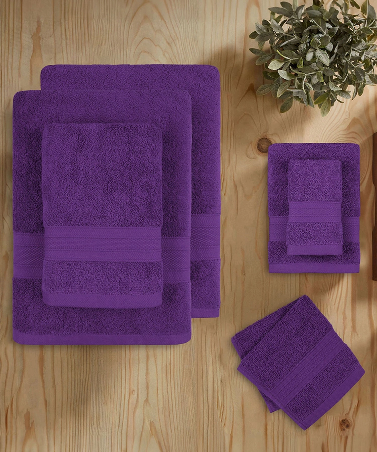 Soft Comfort, 6Pc Set,Air Rich Technology Towel Set ,509 GSM,Plum