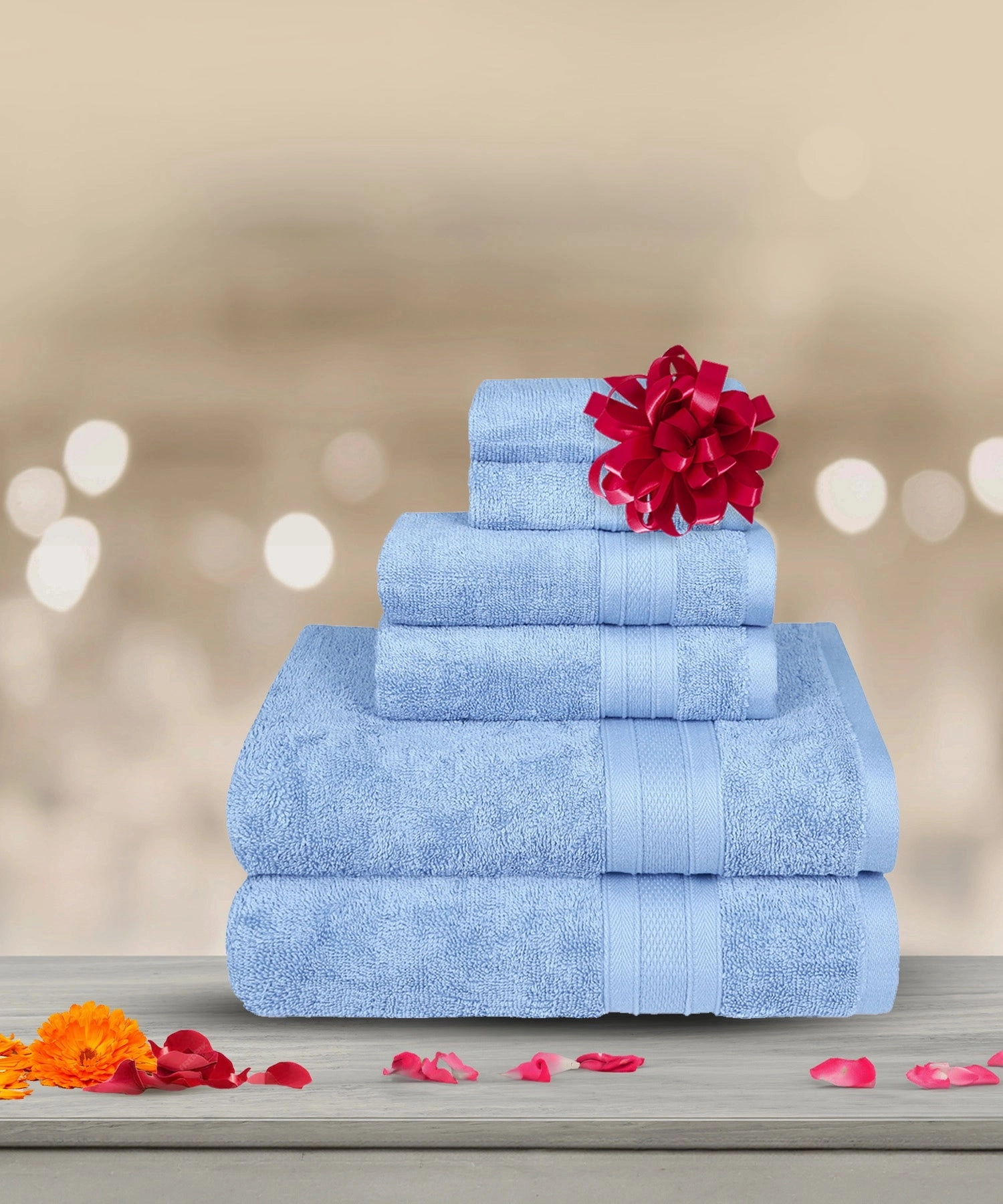 Soft Comfort, 6Pc Set,Air Rich Technology Towel Set , 509 GSM,Allure