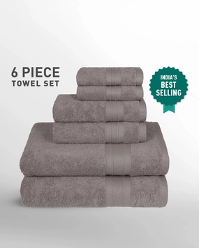 Soft Comfort, 6Pc Set,Air Rich Technology Towel Set , 509 GSM,Charcoal bath towels,soft towels,bathroom textiles