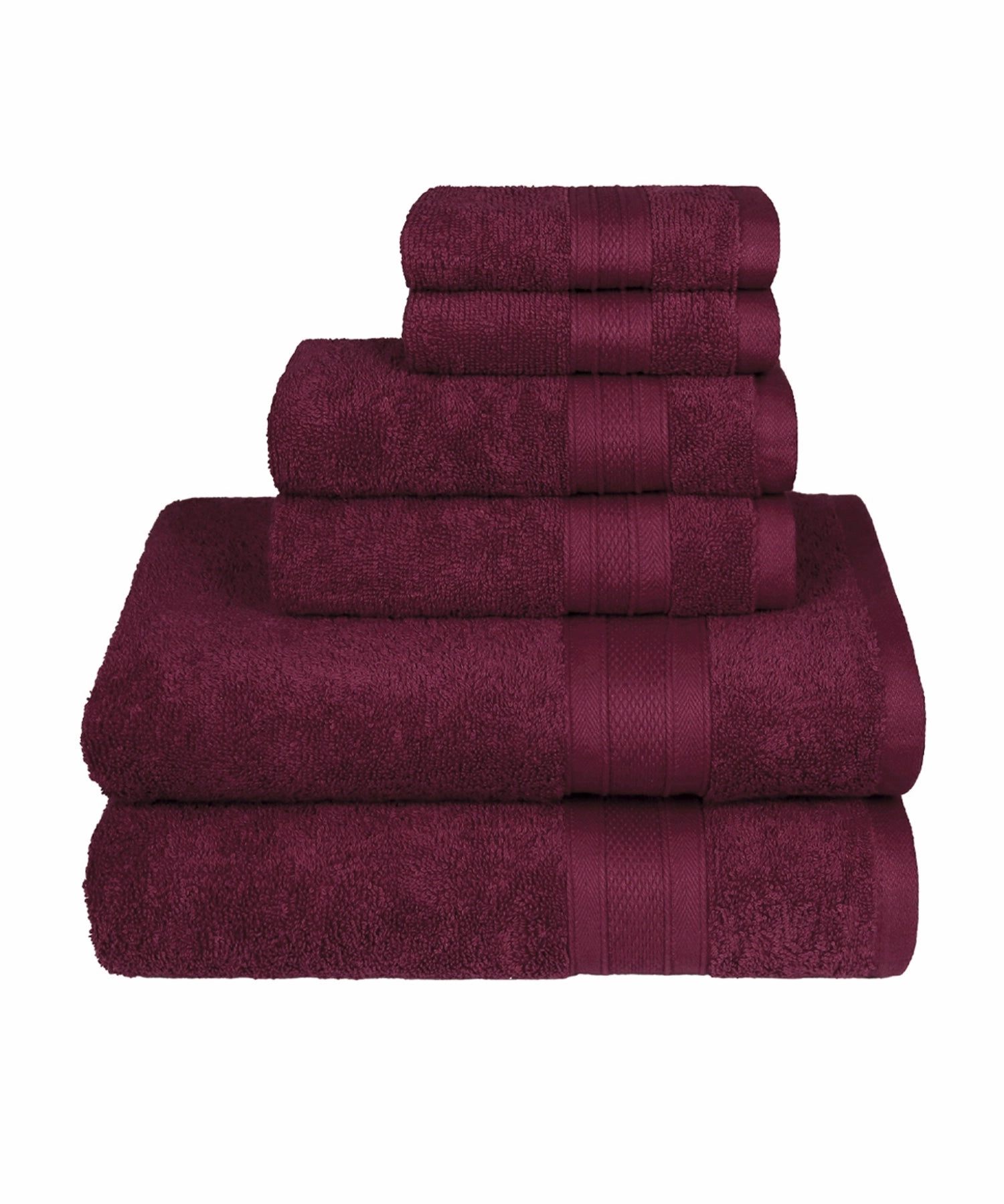 Soft Comfort, 6Pc Set,Air Rich Technology Towel Set , 509 GSM,Red Wine