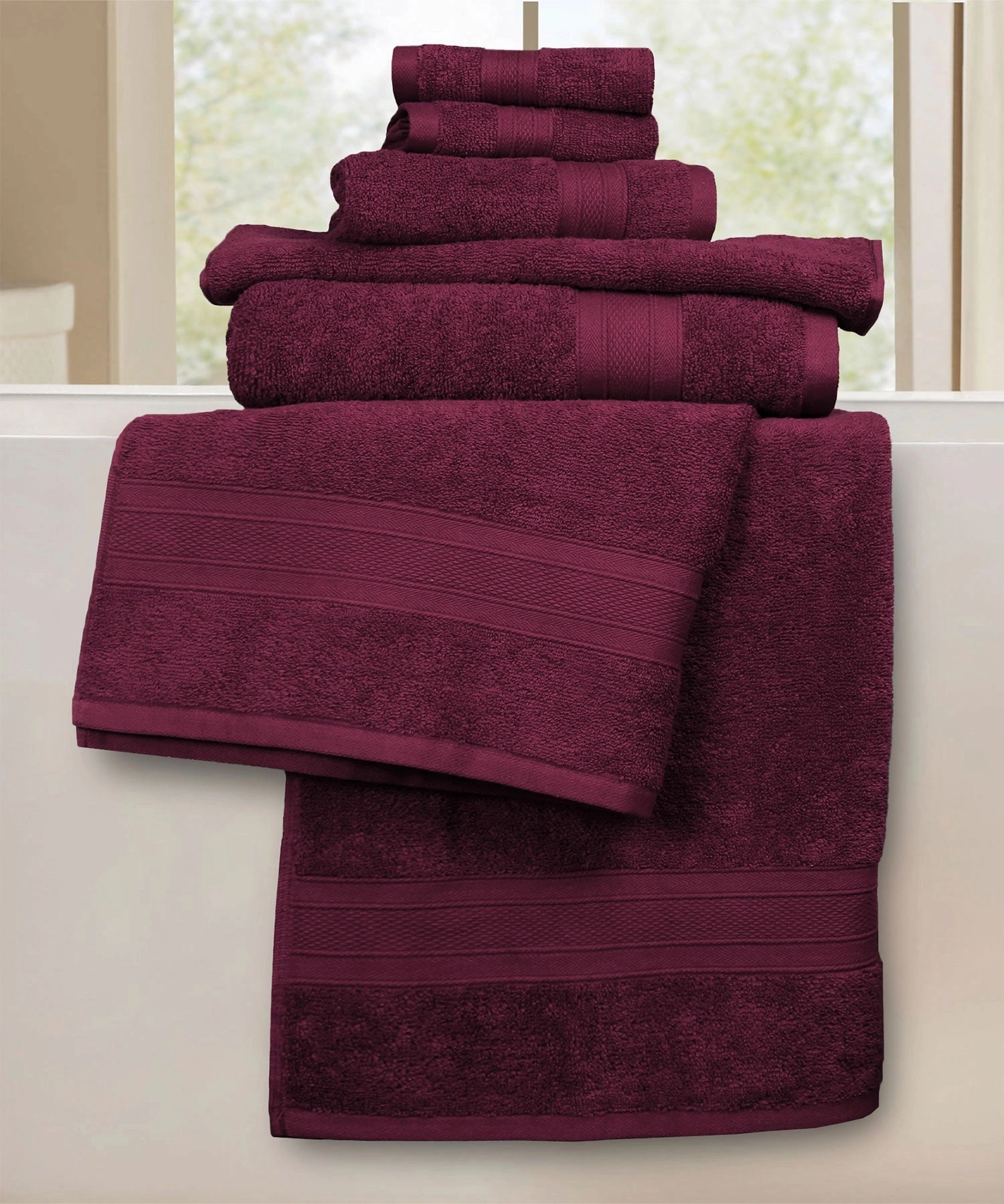Soft Comfort, 6Pc Set,Air Rich Technology Towel Set , 509 GSM,Red Wine