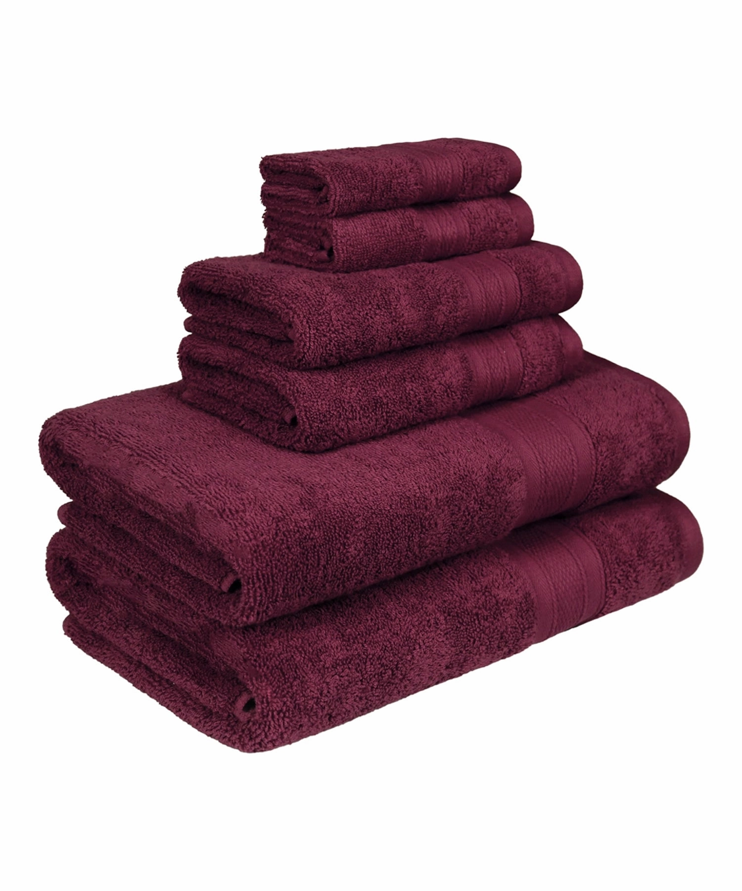 Soft Comfort, 6Pc Set,Air Rich Technology Towel Set , 509 GSM,Red Wine