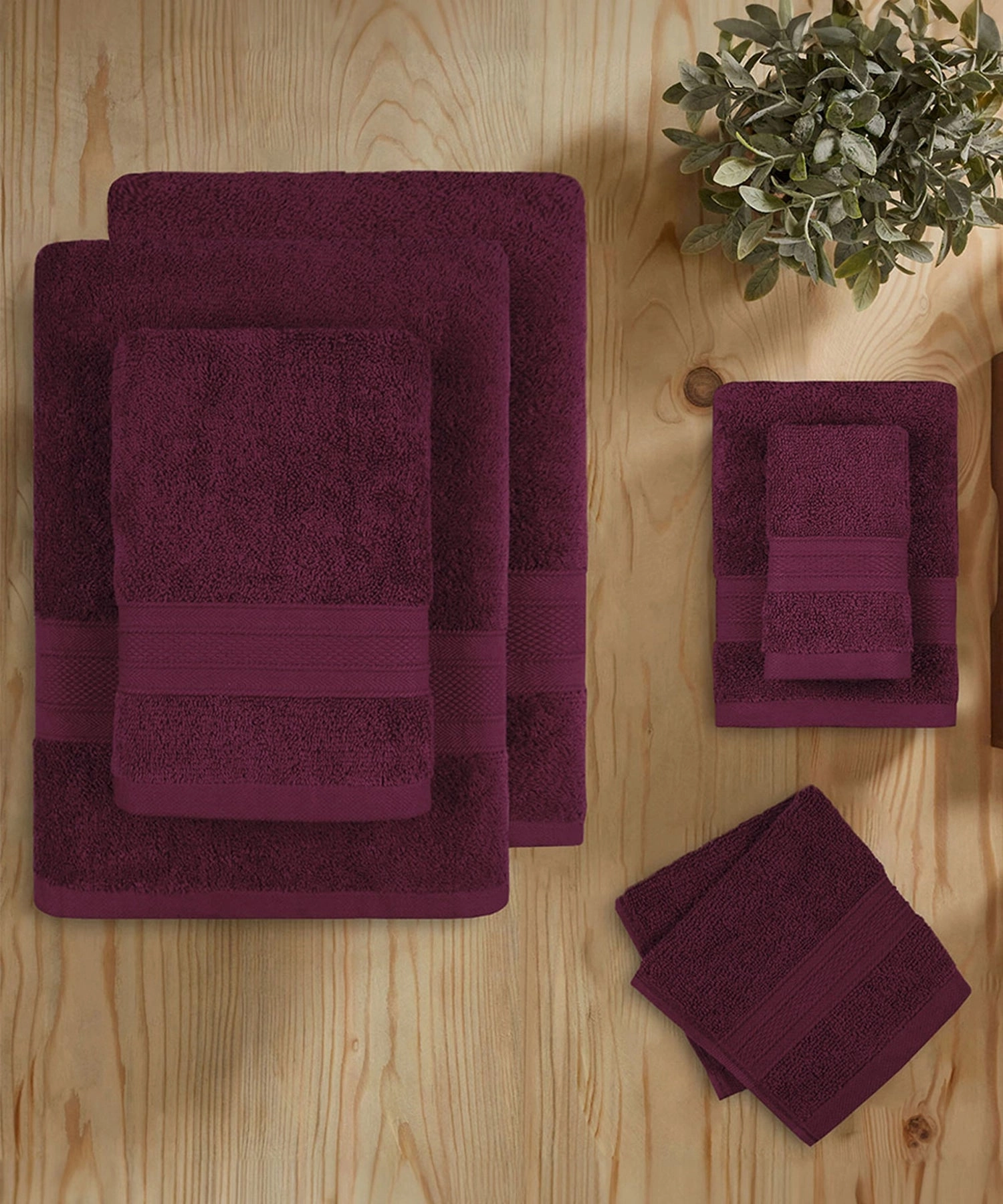 Soft Comfort, 6Pc Set,Air Rich Technology Towel Set , 509 GSM,Red Wine