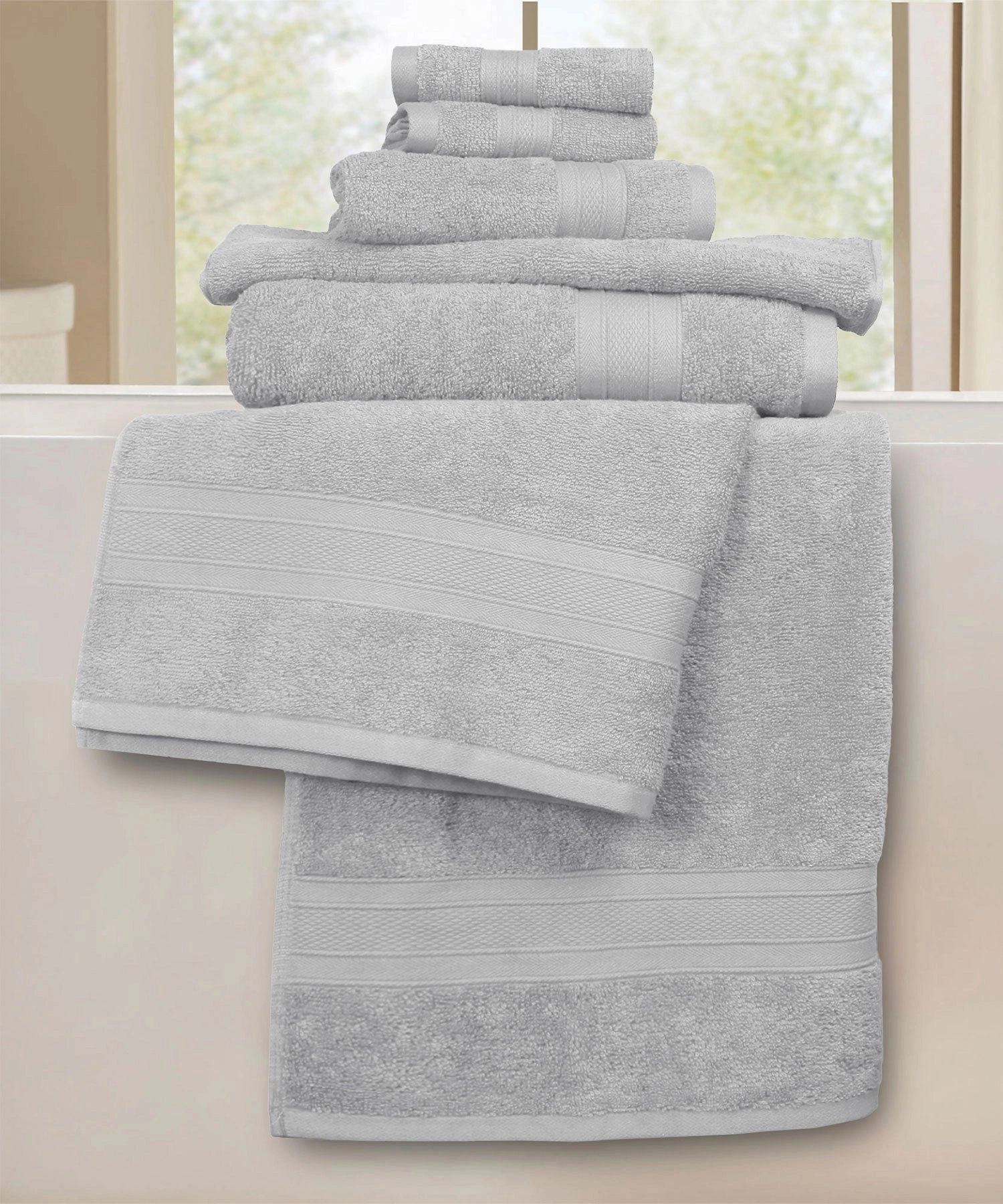 Soft Comfort, 6Pc Set,Air Rich Technology Towel Set , 509 GSM,Silver