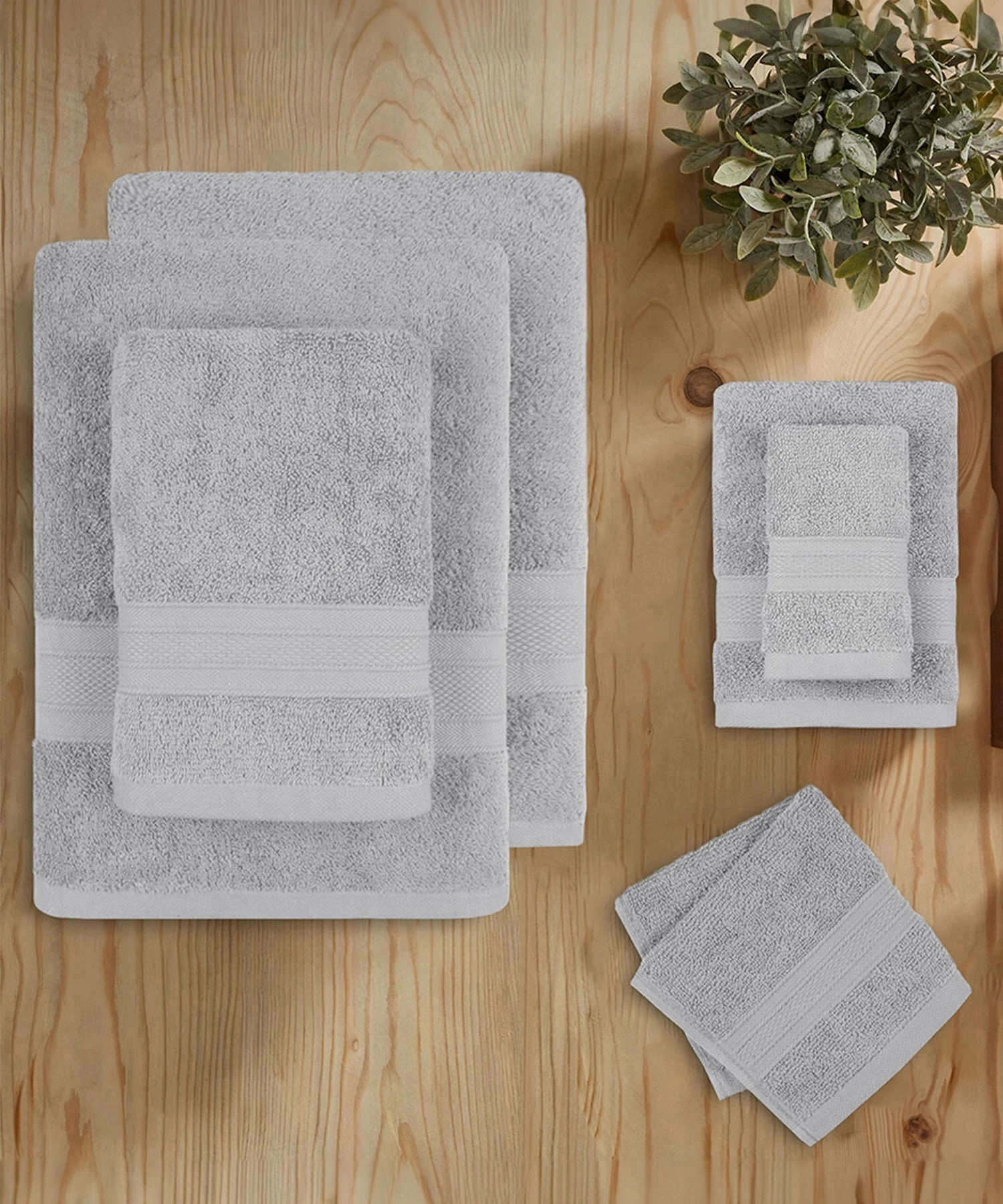 Soft Comfort, 6Pc Set,Air Rich Technology Towel Set , 509 GSM,Silver