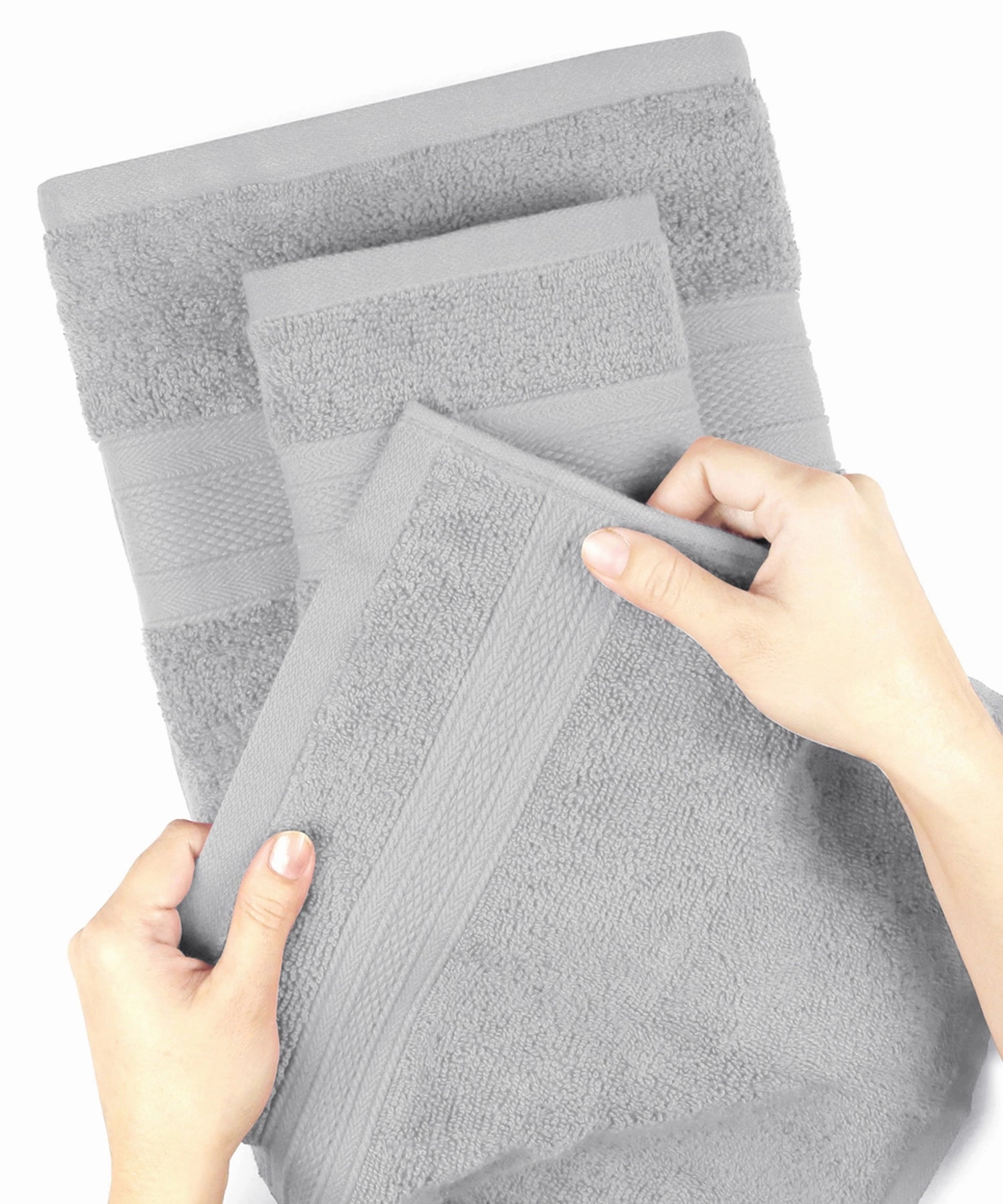 Soft Comfort, 6Pc Set,Air Rich Technology Towel Set , 509 GSM,Silver