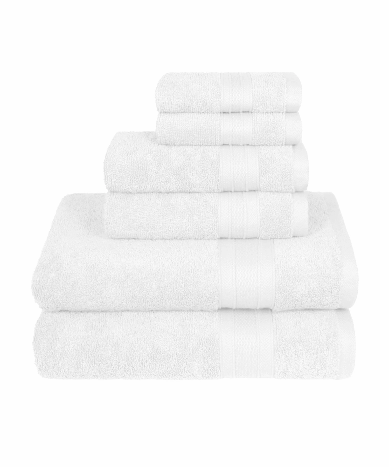Soft Comfort, 6Pc Set,Air Rich Technology Towel Set , 509 GSM,White
