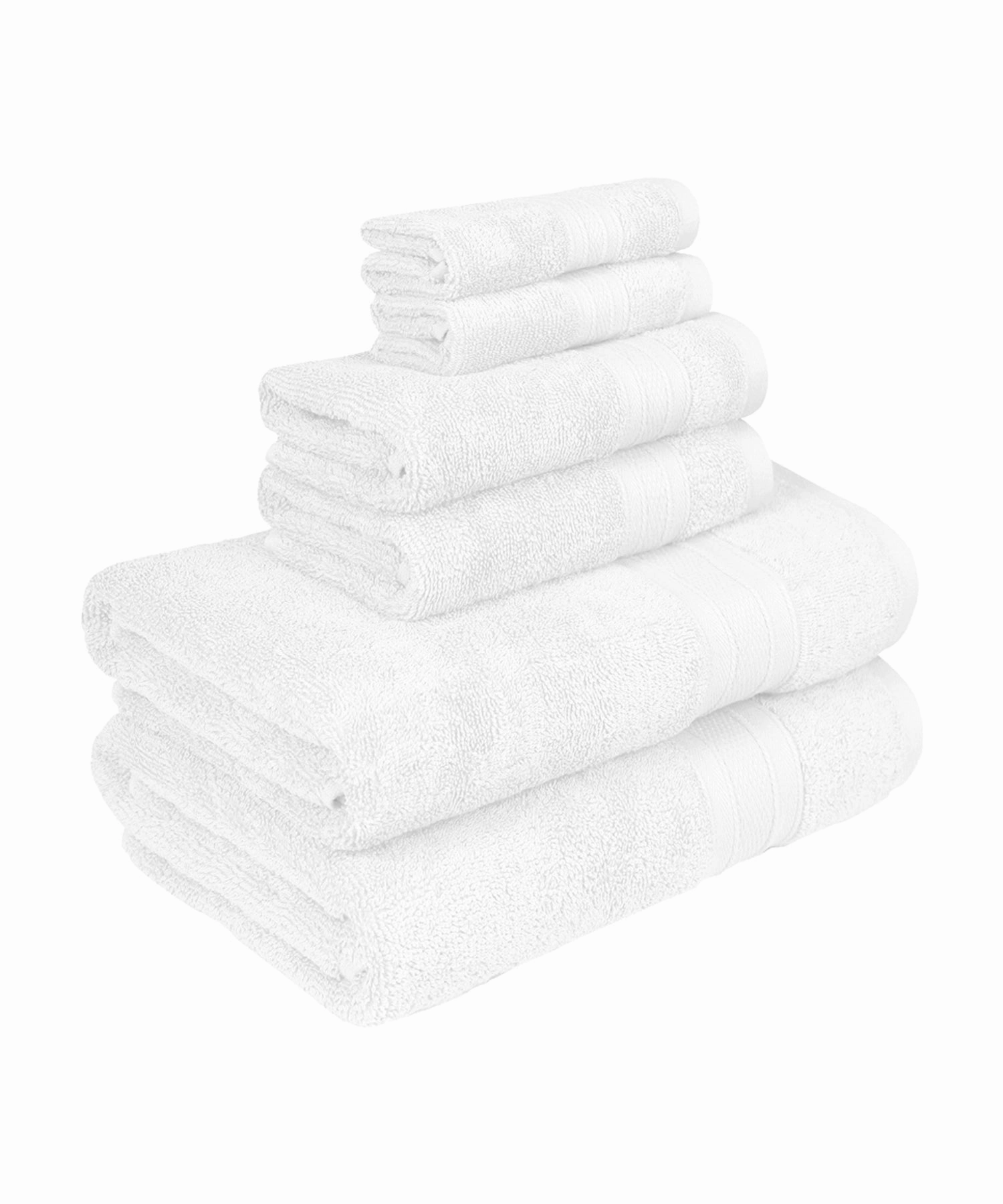 Soft Comfort, 6Pc Set,Air Rich Technology Towel Set , 509 GSM,White