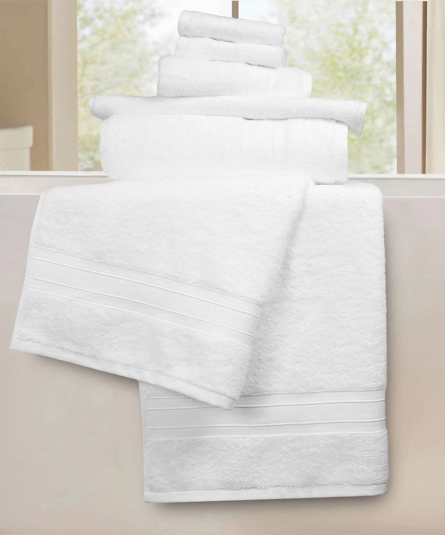 Soft Comfort, 6Pc Set,Air Rich Technology Towel Set , 509 GSM,White