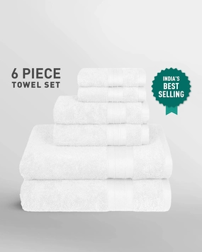 Soft Comfort, 6Pc Set,Air Rich Technology Towel Set , 509 GSM,White bath towels,soft towels,bathroom textiles