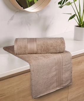 Soft Comfort Acorn Air Rich Technology 2Pc Bath Towel, 100% Cotton, 509 GSM, Brown bath towels,soft towels,bathroom textiles