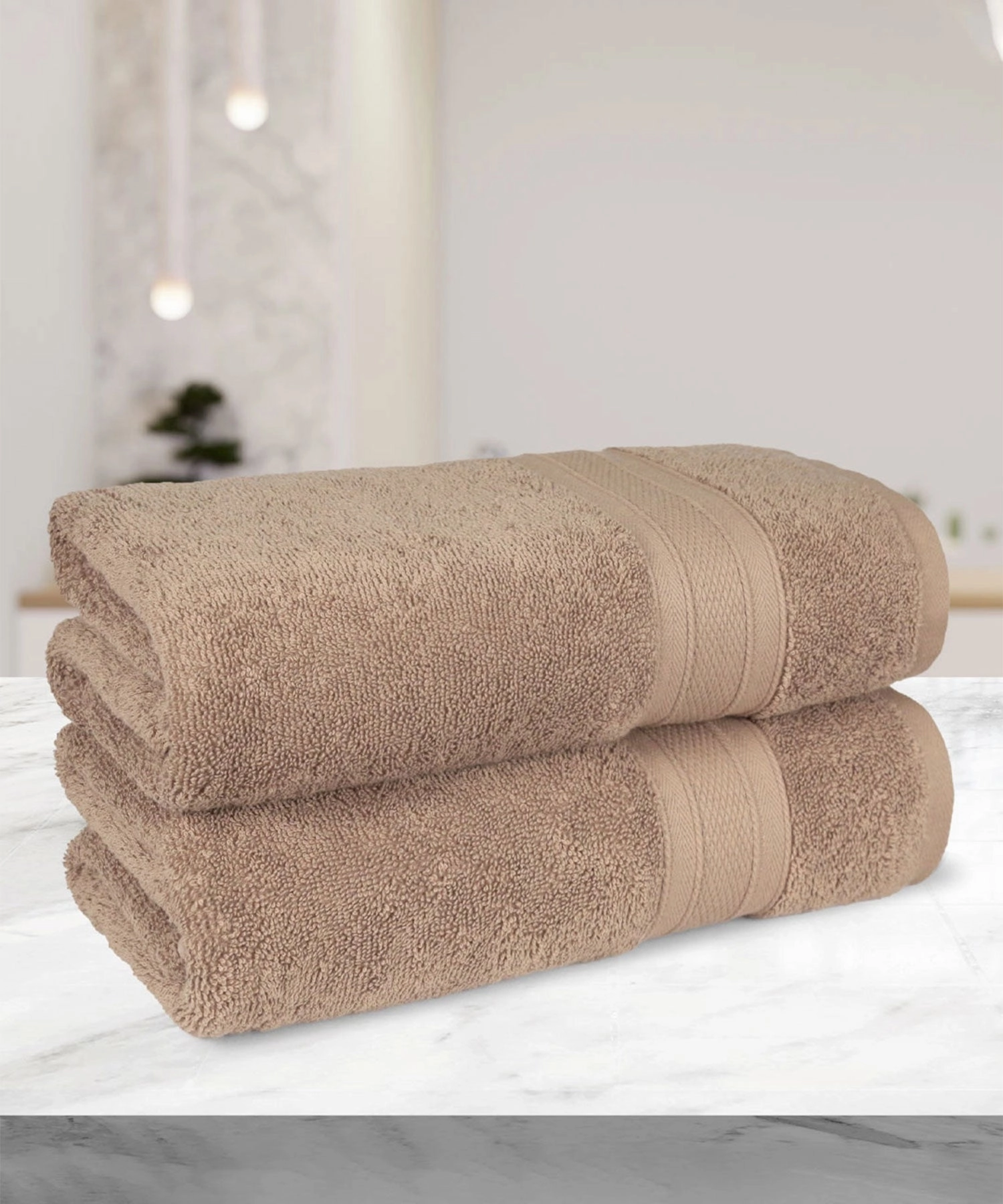 Soft Comfort Acorn Air Rich Technology 2Pc Bath Towel, 100% Cotton, 509 GSM, Brown