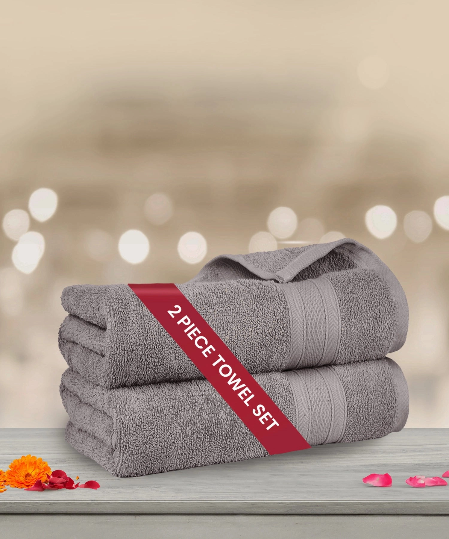 Soft Comfort Air Rich Technology 2Pc Bath Towel, 100% Cotton, 509 GSM, Charcoal