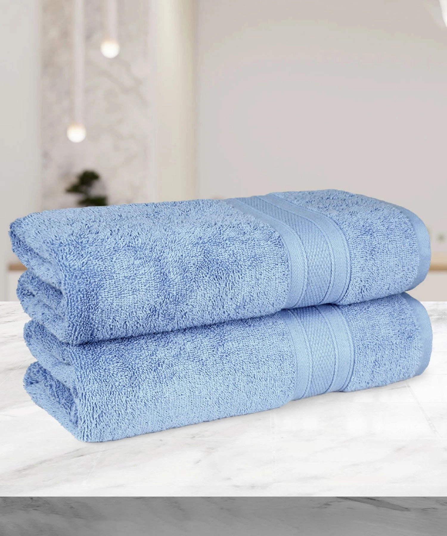 Soft Comfort Allure Air Rich Technology 2Pc Bath Towel, 100% Cotton, 509 GSM, Blue