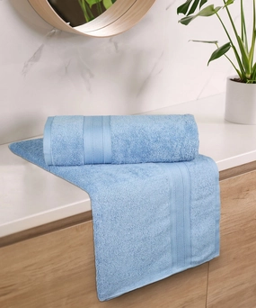 Soft Comfort Allure Air Rich Technology 2Pc Bath Towel, 100% Cotton, 509 GSM, Blue bath towels,soft towels,bathroom textiles
