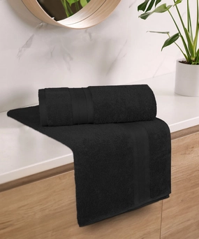 Soft Comfort Black Air Rich Technology 2Pc Bath Towel, 100% Cotton, 509 GSM, Black bath towels,soft towels,bathroom textiles