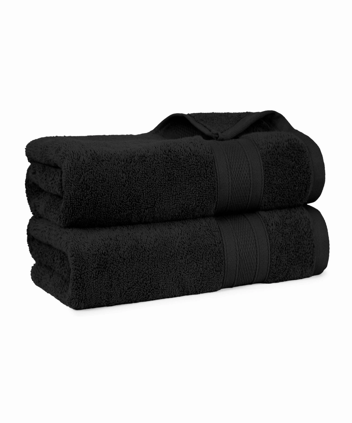 Soft Comfort Black Air Rich Technology 2Pc Bath Towel, 100% Cotton, 509 GSM, Black