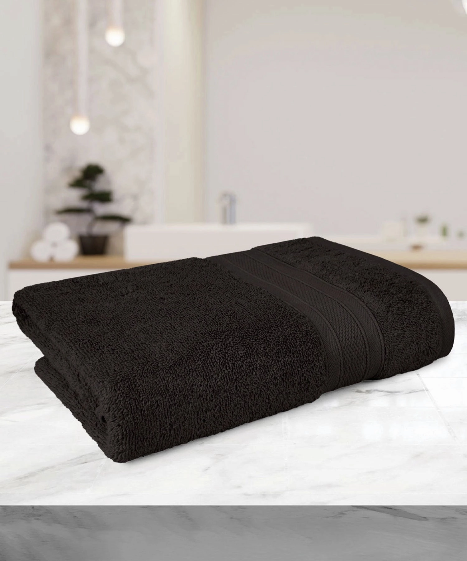 Soft Comfort Black Air Rich Technology Bath Towel, 100% Cotton, 509 GSM, Black