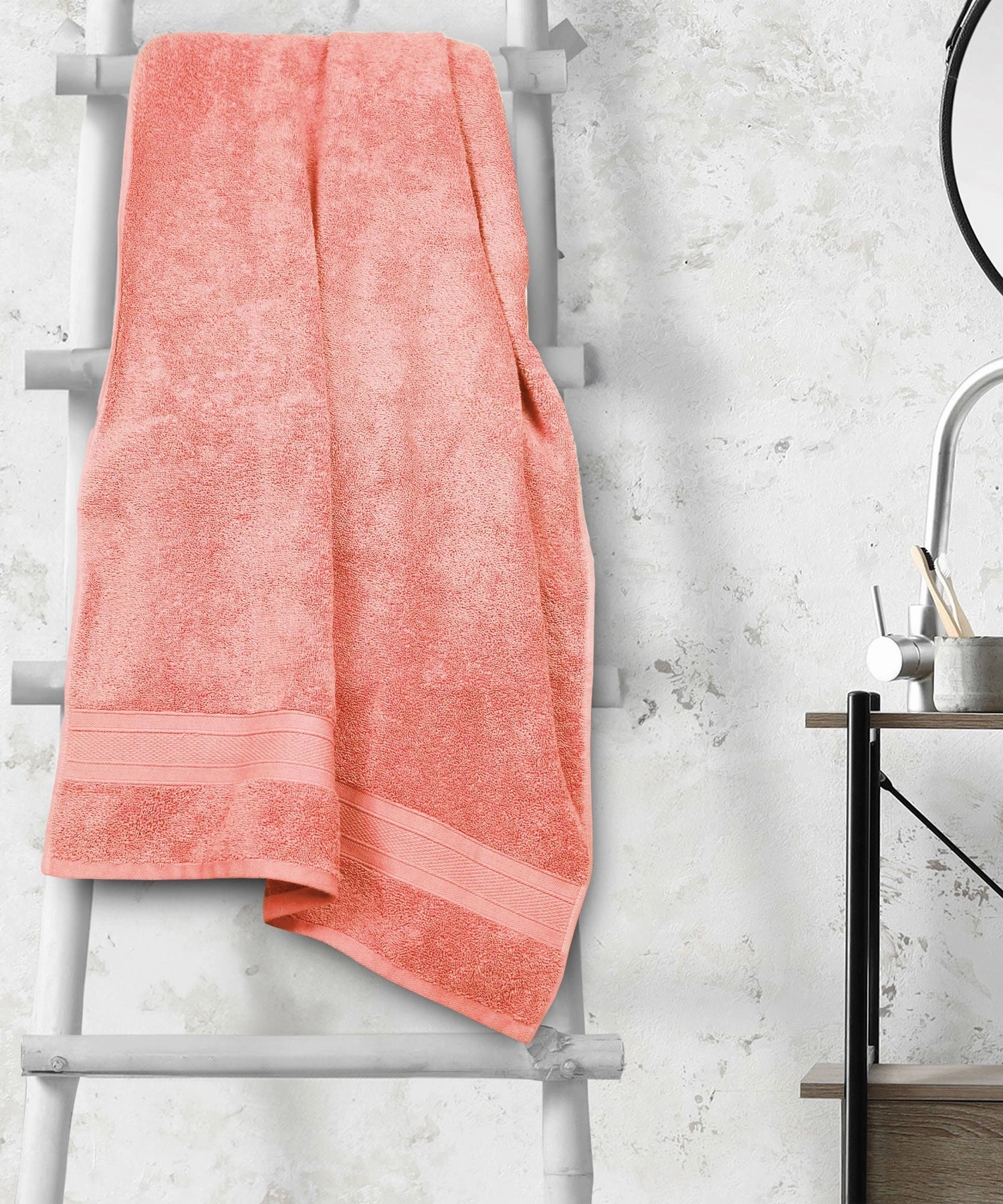 Soft Comfort Coral Air Rich Technology Bath Towel, 100% Cotton, 509 GSM, Coral bath towels,soft towels,bathroom textiles