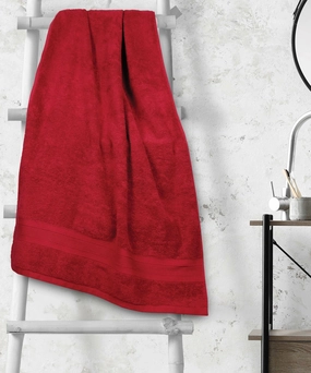 Soft Comfort Crimson Air Rich Technology Bath Towel, 100% Cotton, 509 GSM, Red bath towels,soft towels,bathroom textiles
