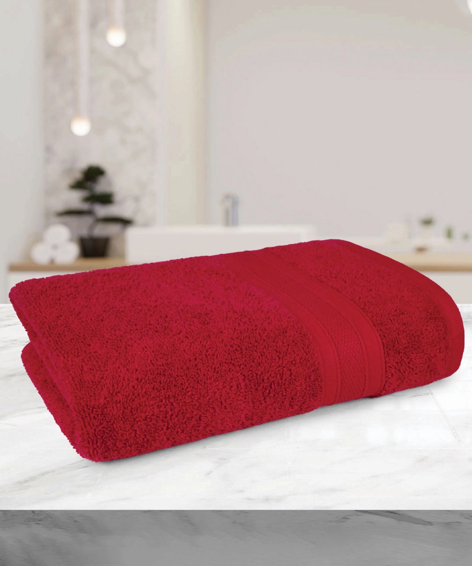 Soft Comfort Crimson Air Rich Technology Bath Towel, 100% Cotton, 509 GSM, Red