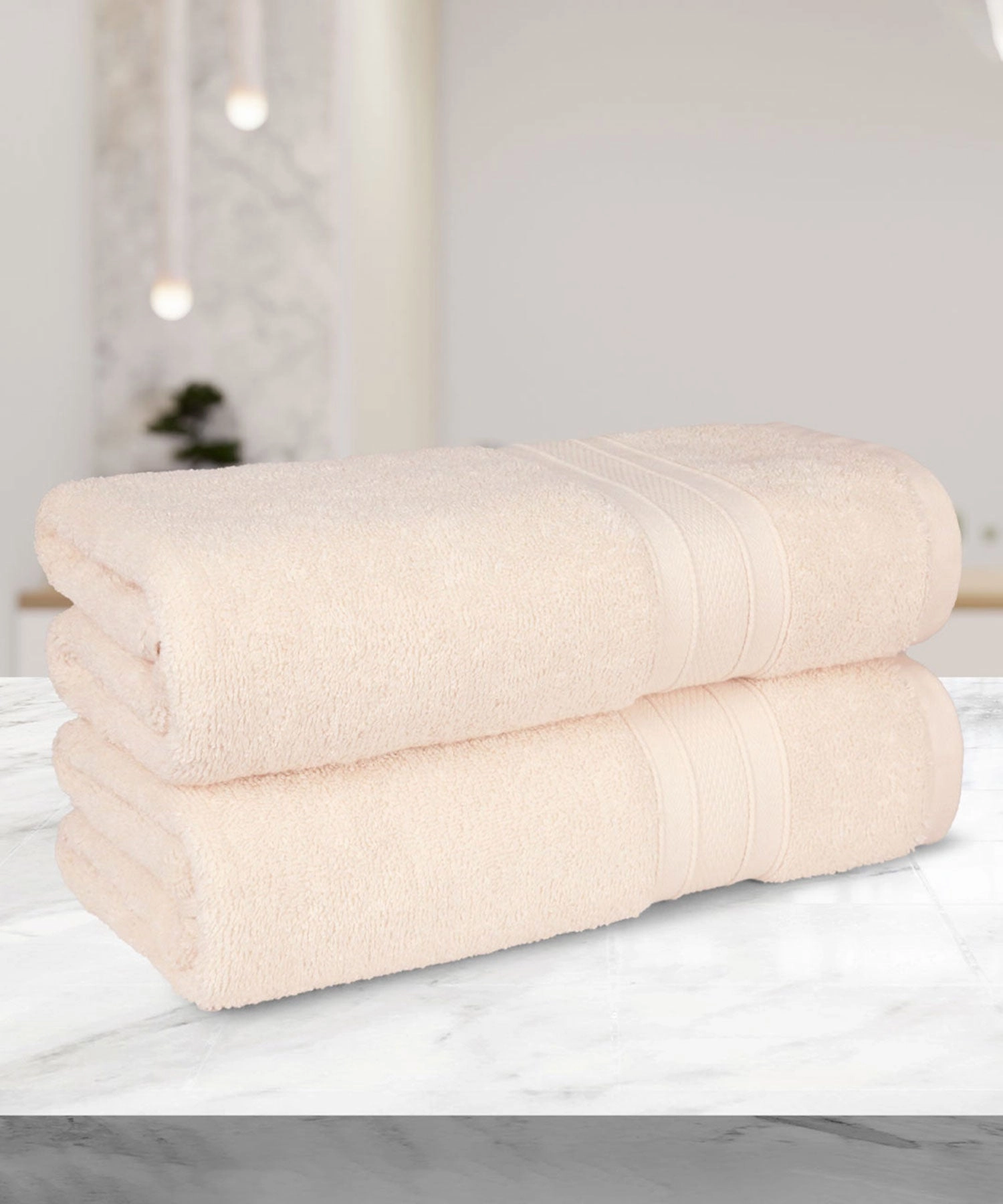 Soft Comfort Linen Air Rich Technology 2Pc Bath Towel, 100% Cotton, 509 GSM, Beige