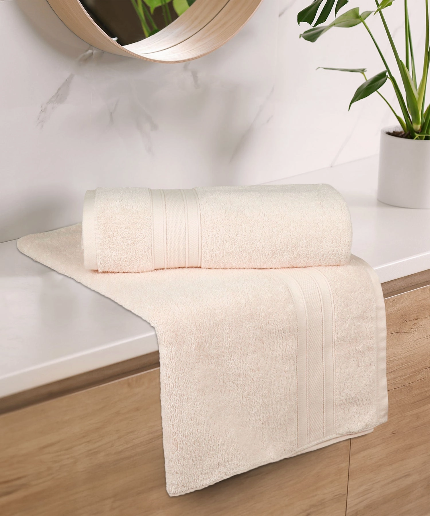 Soft Comfort Linen Air Rich Technology 2Pc Bath Towel, 100% Cotton, 509 GSM, Beige bath towels,soft towels,bathroom textiles