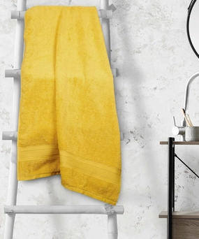 Soft Comfort Mustard Yellow Air Rich Technology Bath Towel, 100% Cotton, 509 GSM, Yellow bath towels,soft towels,bathroom textiles