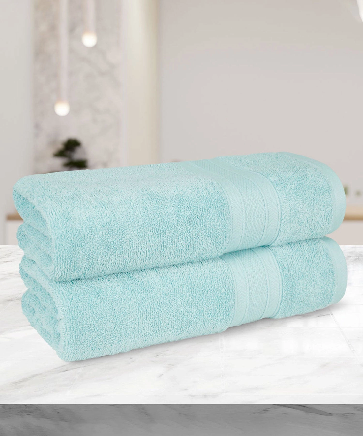 Soft Comfort Nile Blue Air Rich Technology 2Pc Bath Towel, 100% Cotton, 509 GSM, Blue