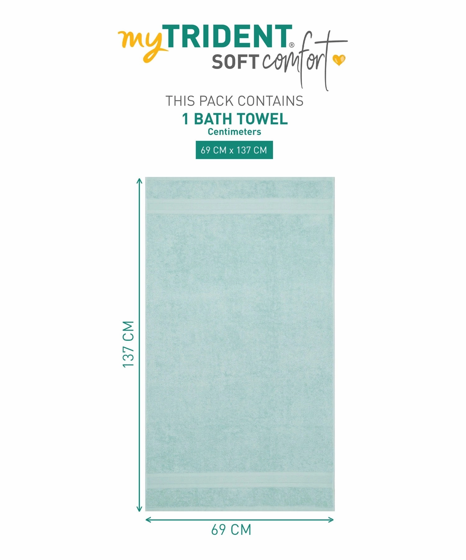 Soft Comfort Nile Blue Air Rich Technology Bath Towel, 100% Cotton, 509 GSM, Blue