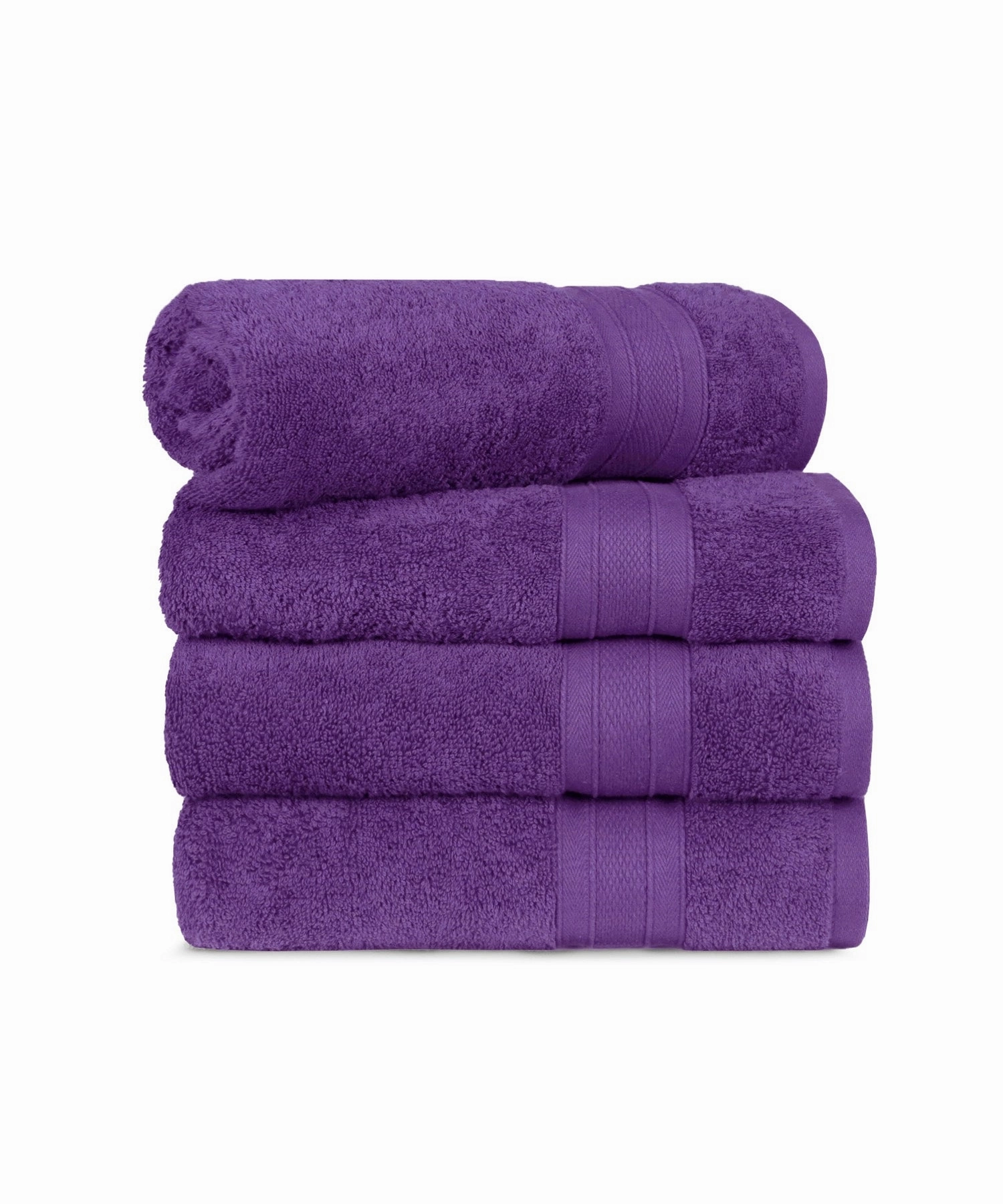 Soft Comfort Plum Air Rich Technology 4Pc Bath Towel, 100% Cotton, 509 GSM, Purple