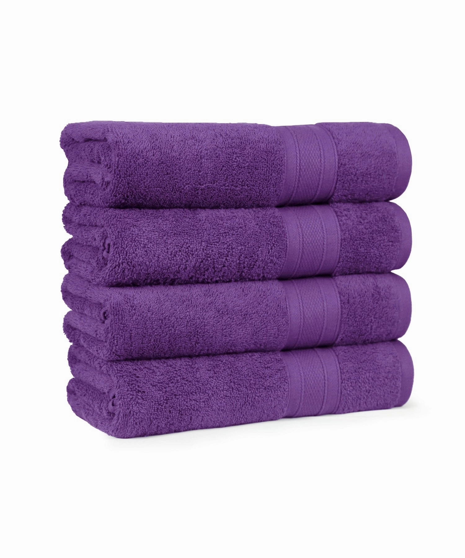 Soft Comfort Plum Air Rich Technology 4Pc Bath Towel, 100% Cotton, 509 GSM, Purple